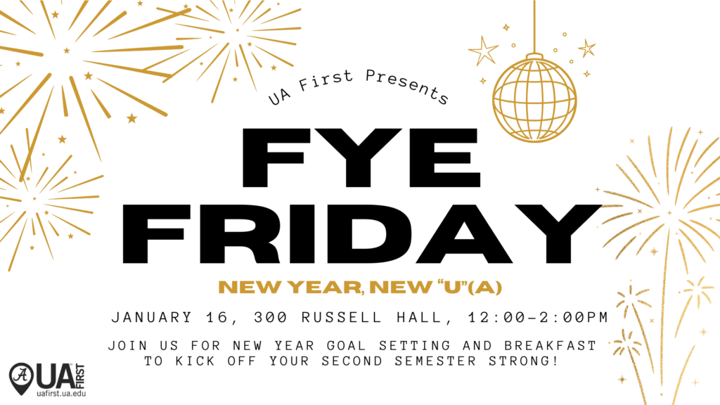 FYE Friday on January 16 from 12 - 2 PM in Russell 300. 
