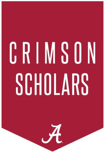 Crimson Scholars written on a red background